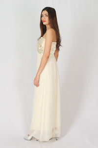 ชุดราตรีเกาะเเต่งเพชร - Strapless Prom Evening Dress