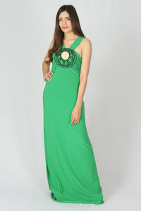 ชุดราตรียาว - Jersey Sequin Trim Evening Maxi Dress