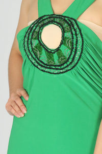 ชุดราตรียาว - Jersey Sequin Trim Evening Maxi Dress