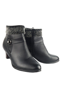 รองเท้าบูทหนังส้นสูง S279 - Genuine Leather Low Heel Ankle Boots