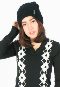 หมวกไหมพรมถักลายเปีย บุขนด้านใน H012- Unisex Cable Knit Fleece Lining Knit Beanie Ski Hat