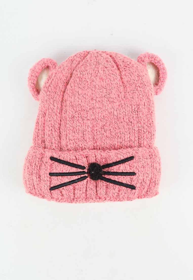 หมวกไหมพรม หมวกถักกันหนาว ทรงบินนี่ แบบบุขนด้านใน - Winter Kids Beanie Knitted Fleece Lined Hat (1-5 Years)