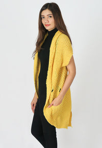 เสื้อคลุมไหมพรม -  Open Front Cable Knit Cardigan