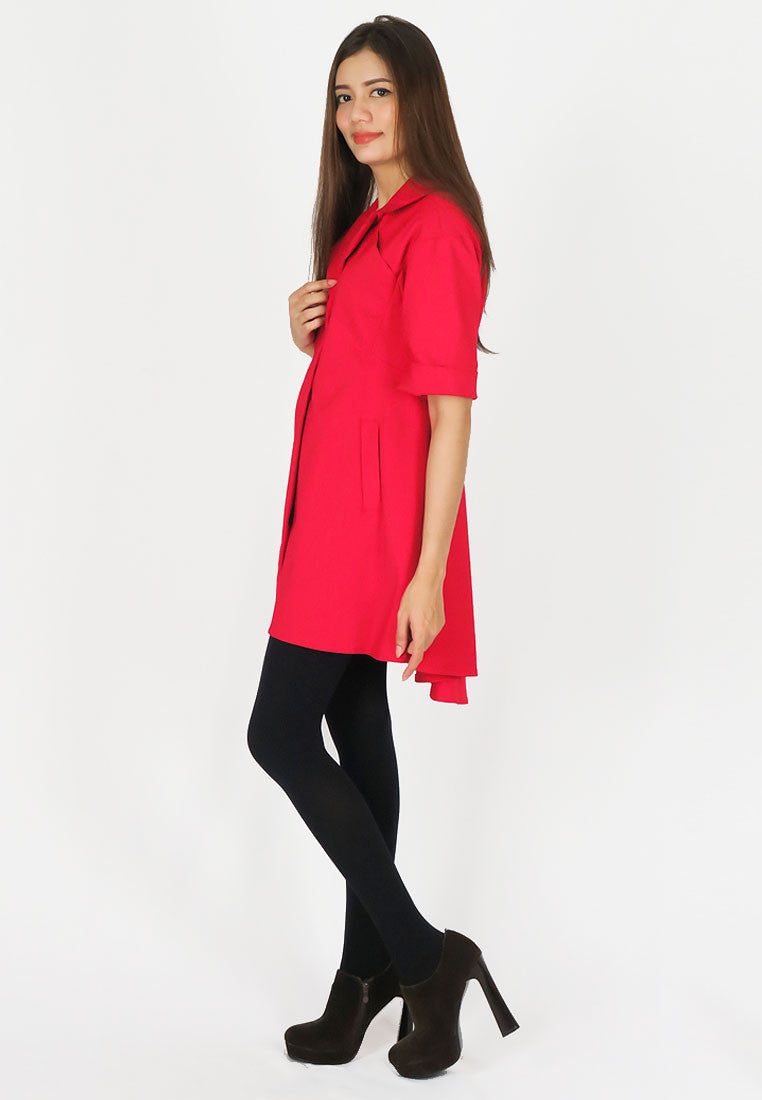 เสื้อโค้ทกันหนาว - Elegant Long Trench Coat Jacket with Rope