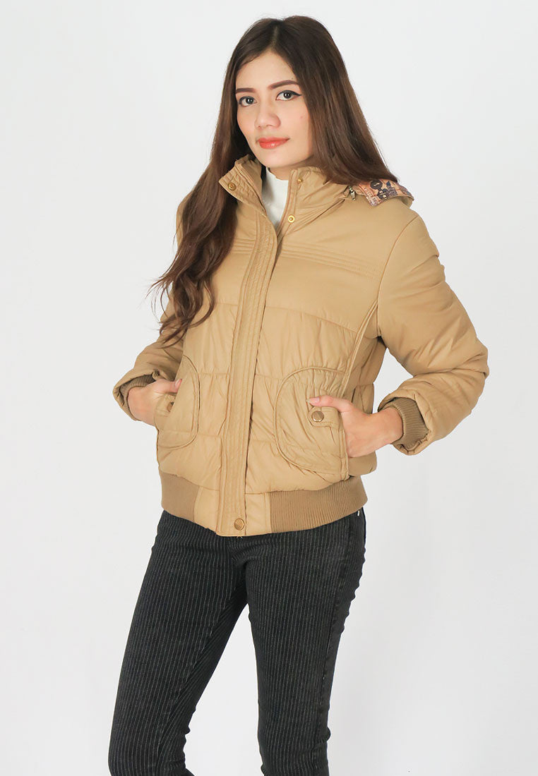 เสื้อแจ็กเก็ตดาวน์กันหนาว - Slim Fit Hooded Down Jacket