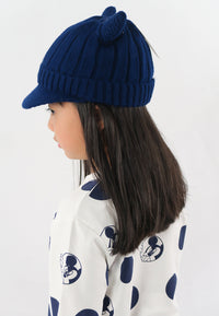 หมวกไหมพรม หมวกแก็ปไหมพรม สำหรับเด็ก - Winter Monster Eyes Visor Knit Hat for Boys and Girls