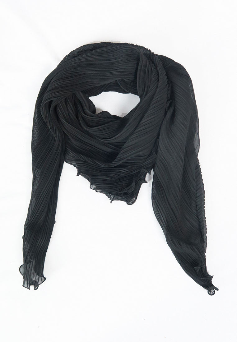 ผ้าพันคอชีฟองแบบพลีท - Pleated Chiffon Lightweight Wrap Scarf