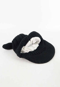 หมวกไหมพรม หมวกแก็ปไหมพรม สำหรับเด็ก - Winter Monster Eyes Visor Knit Hat for Boys and Girls