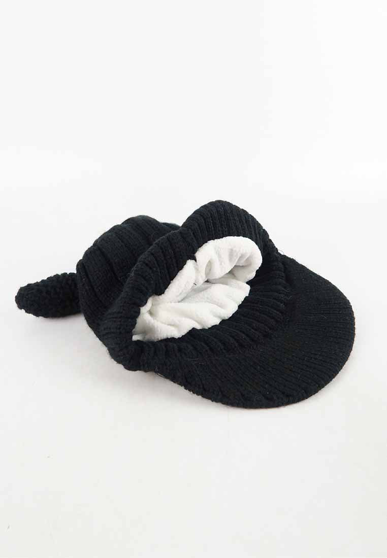 หมวกไหมพรม หมวกแก็ปไหมพรม สำหรับเด็ก - Winter Monster Eyes Visor Knit Hat for Boys and Girls