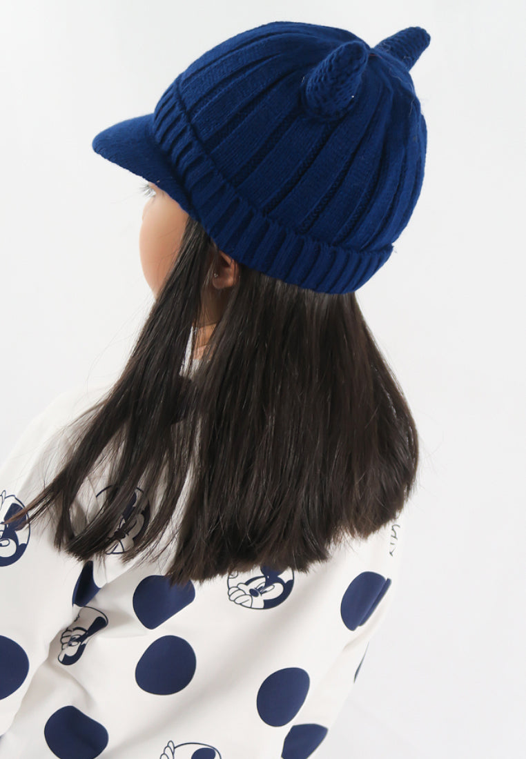 หมวกไหมพรม หมวกแก็ปไหมพรม สำหรับเด็ก - Winter Monster Eyes Visor Knit Hat for Boys and Girls