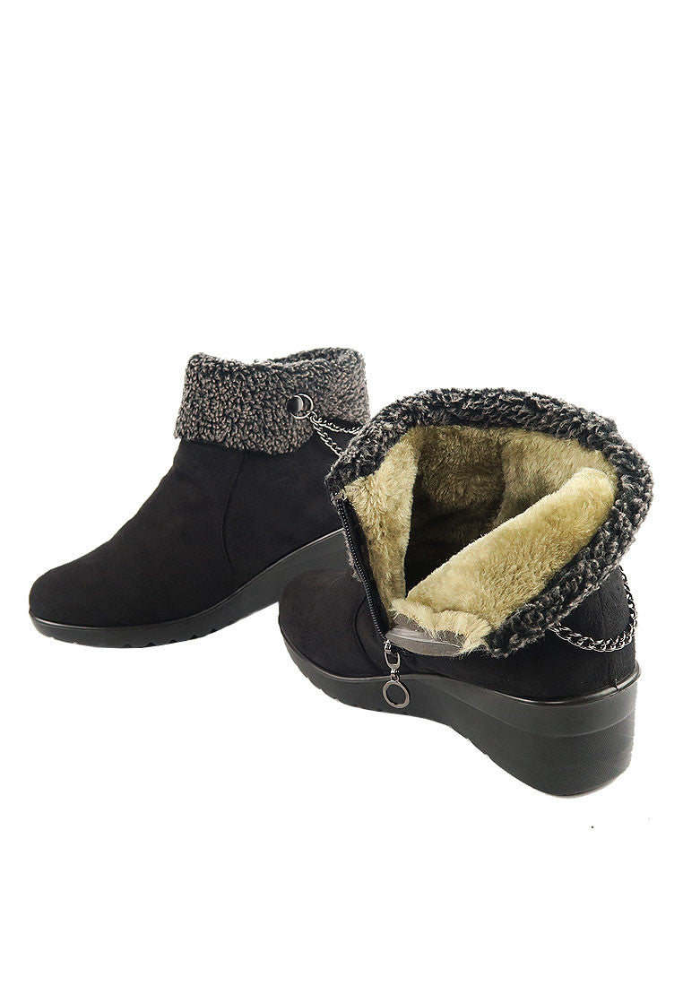 รองเท้าบูทกันหนาว S280 - Slope-Wedge Suede Winter Ankle Boots