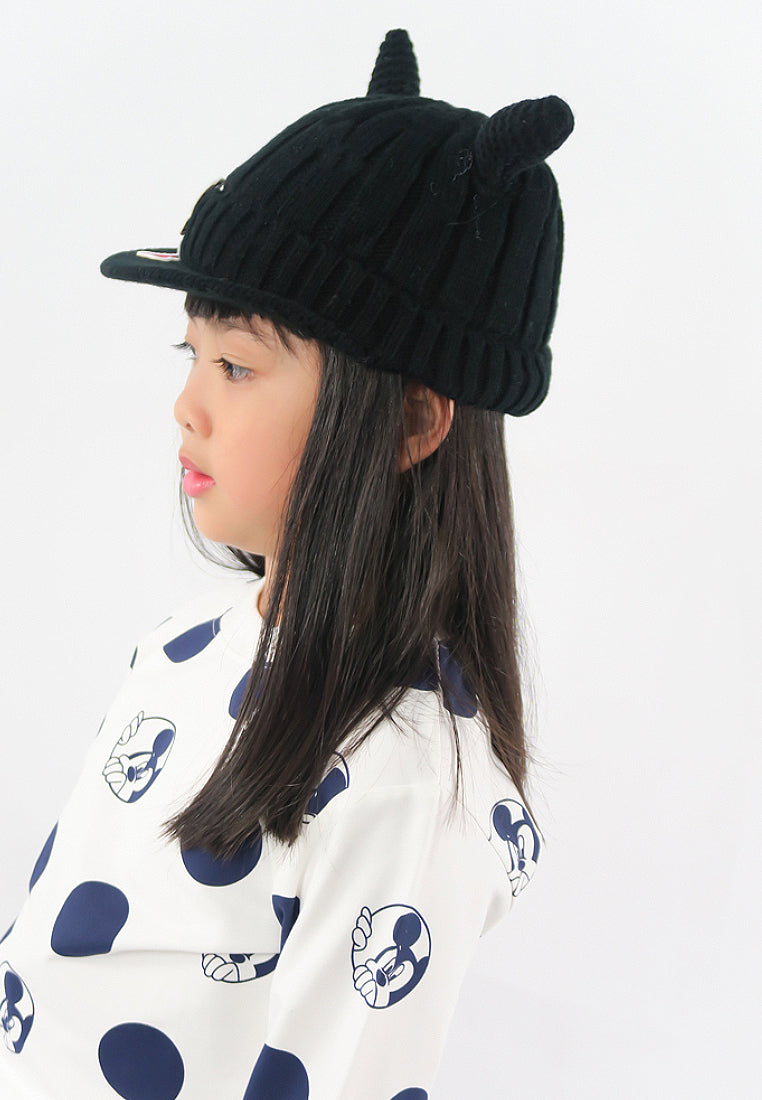 หมวกไหมพรม หมวกแก็ปไหมพรม สำหรับเด็ก - Winter Monster Eyes Visor Knit Hat for Boys and Girls