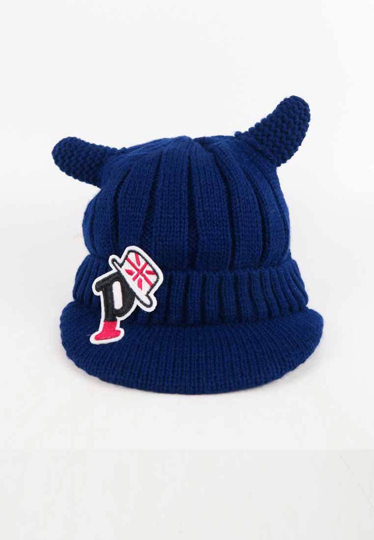 หมวกไหมพรม หมวกแก็ปไหมพรม สำหรับเด็ก - Winter Monster Eyes Visor Knit Hat for Boys and Girls