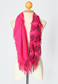 Warm Knit Infinity Scarf with Tassels