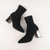 รองเท้าบูทแฟชั่นส้นสูง - Pointed Toe Mid Heel Ankle Boots