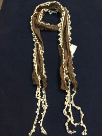 Tassel Leafy Lace Scarf