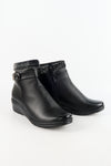 รองเท้าบูทหนังแต่งขน รุ่น 512 - Faux Fux Patent Leather Ankle Boots