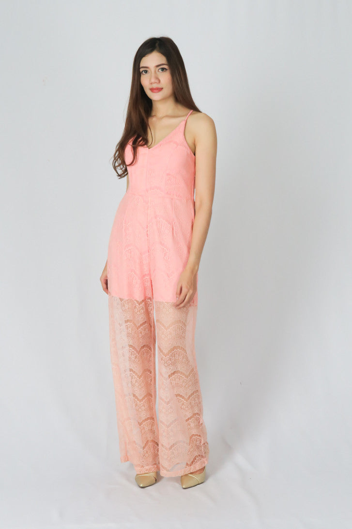 V-Neck Lace Jumpsuit