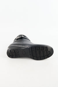 รองเท้าบูทหนังแต่งขน รุ่น 512 - Faux Fux Patent Leather Ankle Boots