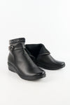 รองเท้าบูทหนังแต่งขน รุ่น 512 - Faux Fux Patent Leather Ankle Boots