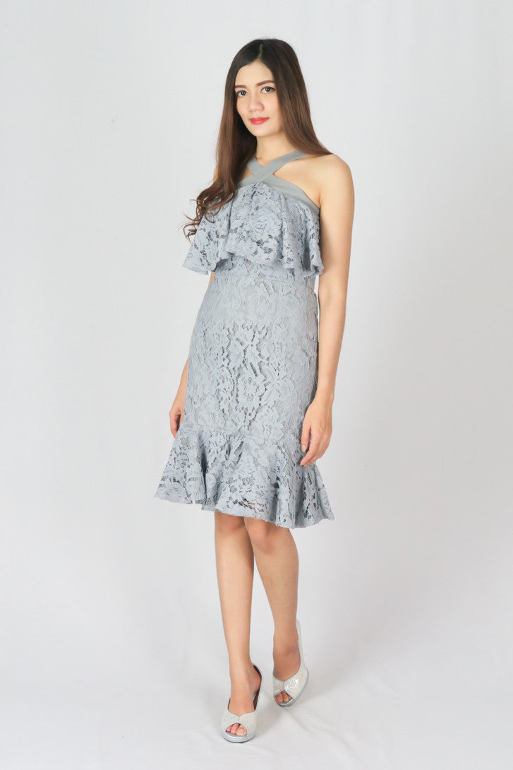 Bodycon Lace Cocktail Midi Dress