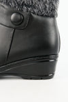 รองเท้าบูทหนังแต่งขนรุ่น 520 - Faux Fux Patent Leather Ankle Boots