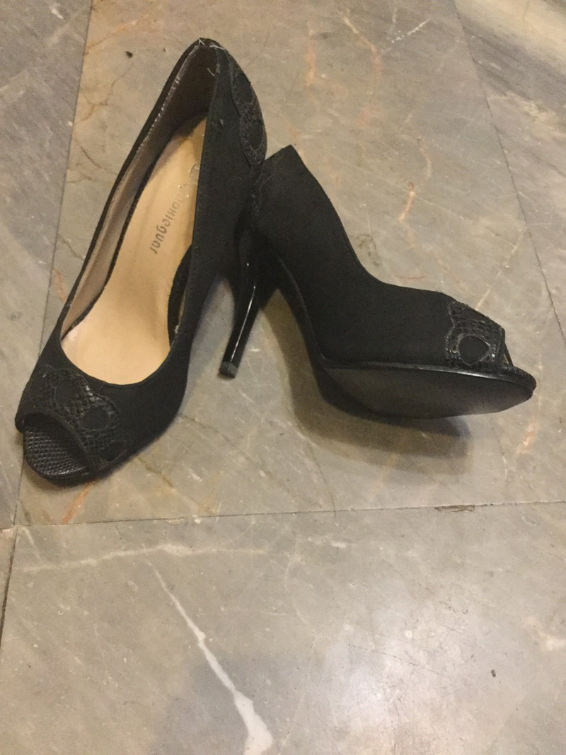 Glitter Open Toe Platform Pump Shoes