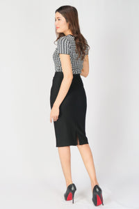 กระโปรงทรงดินสอเอวสูง - Modern 23 Slim Elastic Pencil Skirt