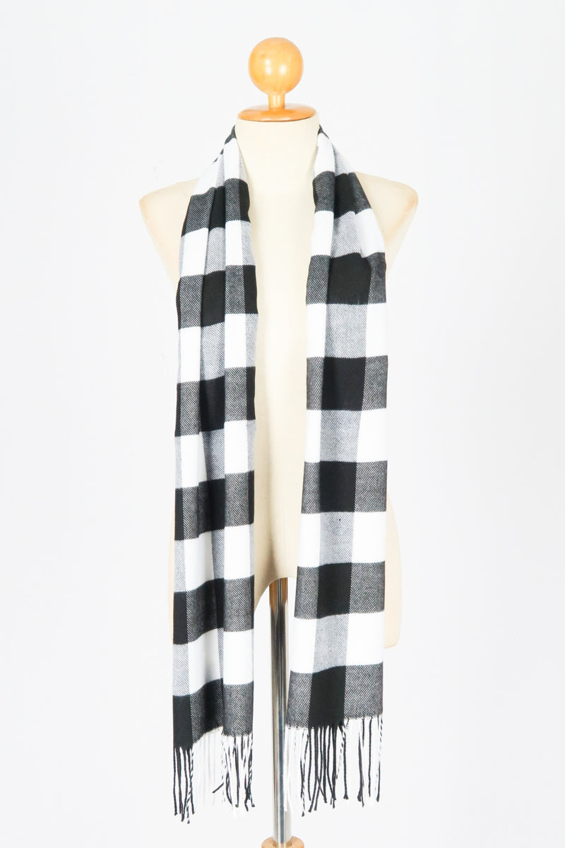 ผ้าพันคอลายสก็อตใหญ่ - Unisex Classic Plaid Wool Scarf
