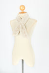 ผ้าพันคอขนกระต่ายปักไข่มุก - Rabbit Fur Scarf With Pearls