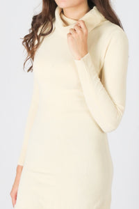 เสื้อไหมพรมคอเต่าทรงยาว No.8742- Basic Slim Turtleneck Long Sweater
