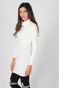 เสื้อไหมพรมคอเต่าทรงยาว No.8742- Basic Slim Turtleneck Long Sweater