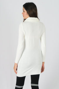 เสื้อไหมพรมคอเต่าทรงยาว No.8742- Basic Slim Turtleneck Long Sweater