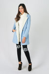 เสื้อโค้ทผ้าวูลปกหนา - Lapel Fur Trim Woolen Coat