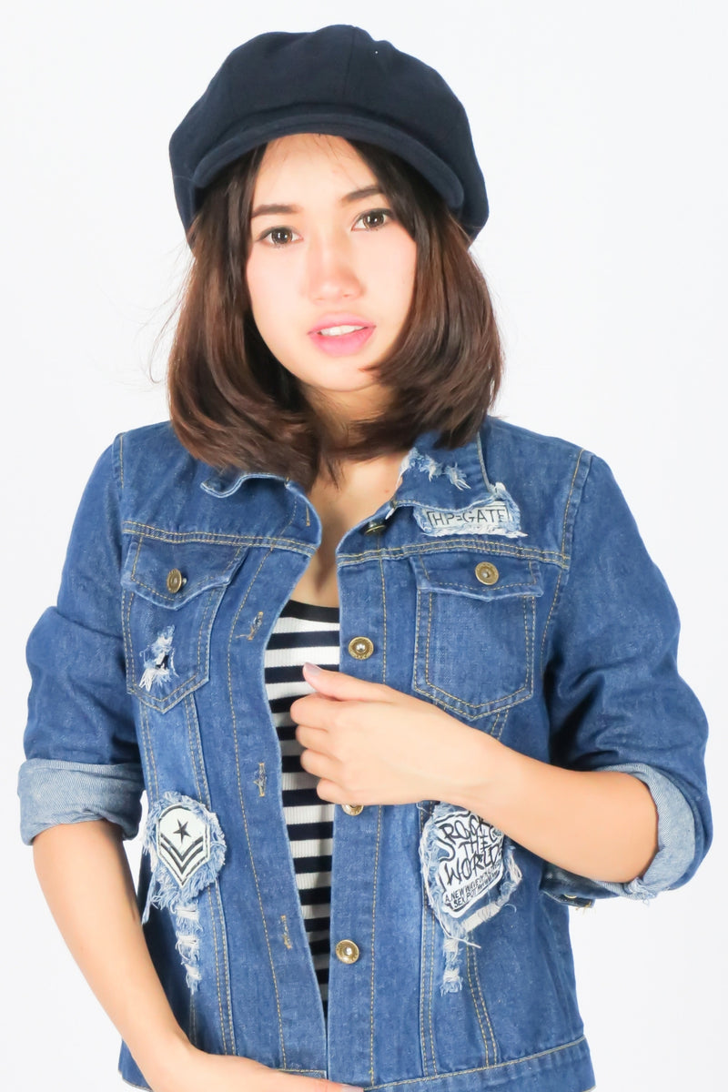 หมวกแฟชั่นทรง Cabbie No.85 - Cotton Newsboy Gatsby Apple Cabbie Cap