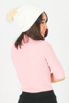 หมวกไหมพรมทรงบีนนี่แต่งปอม -  Beanie Fleece Lining Knit Hat