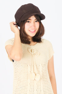 หมวกแฟชั่นทรง Cabbie No.85 - Cotton Newsboy Gatsby Apple Cabbie Cap