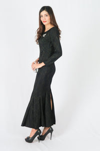 เดรสลูกไม้ทรงยาว - Fishtail Lace Maxi Dress