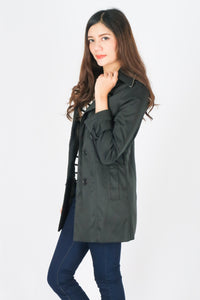 เสื้อโค้ททรงยาวกันหนาว - Double-breasted Trench Coat with Belt
