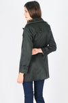 เสื้อโค้ททรงยาวกันหนาว - Double-breasted Trench Coat with Belt