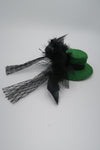 กิ๊ปหนีบผมเเต่งหมวกติดผ้ามุ้ง - Feather & Mesh Flower Fascinator with Hair Pinch Clip