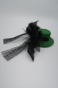 กิ๊ปหนีบผมเเต่งหมวกติดผ้ามุ้ง - Feather & Mesh Flower Fascinator with Hair Pinch Clip