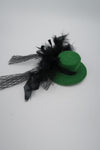กิ๊ปหนีบผมเเต่งหมวกติดผ้ามุ้ง - Feather & Mesh Flower Fascinator with Hair Pinch Clip