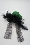 กิ๊ปหนีบผมเเต่งหมวกติดผ้ามุ้ง - Feather & Mesh Flower Fascinator with Hair Pinch Clip