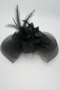 กิ๊ปหนีบผม - Feather & Mesh Flower Fascinator with Hair Pinch Clip