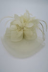 กิ๊ปหนีบผม - Feather & Mesh Flower Fascinator with Hair Pinch Clip
