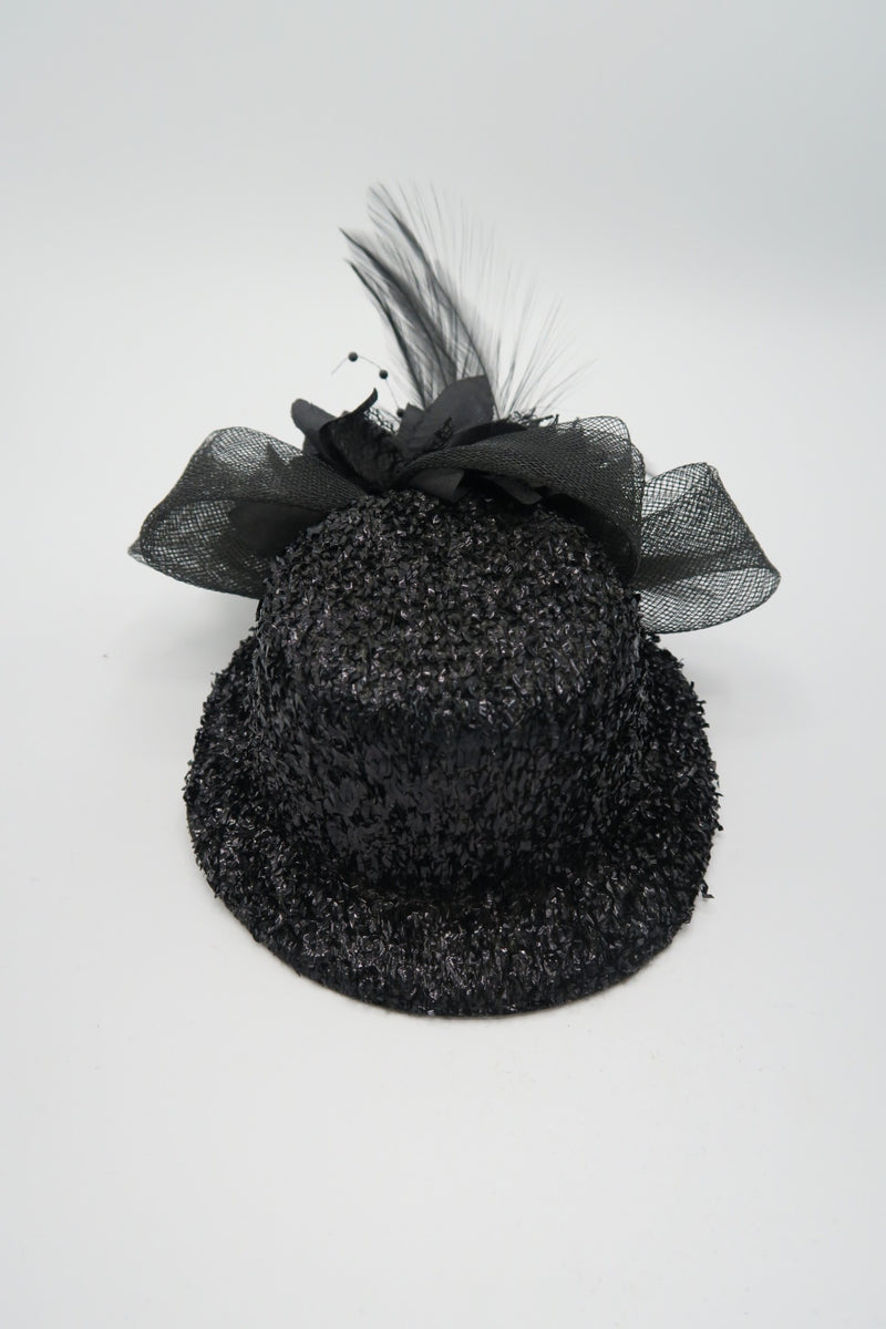 กิ๊ปหนีบผม - Feather & Mesh Flower Fascinator with Hair Pinch Clip