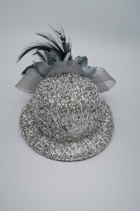 กิ๊ปหนีบผม - Feather & Mesh Flower Fascinator with Hair Pinch Clip