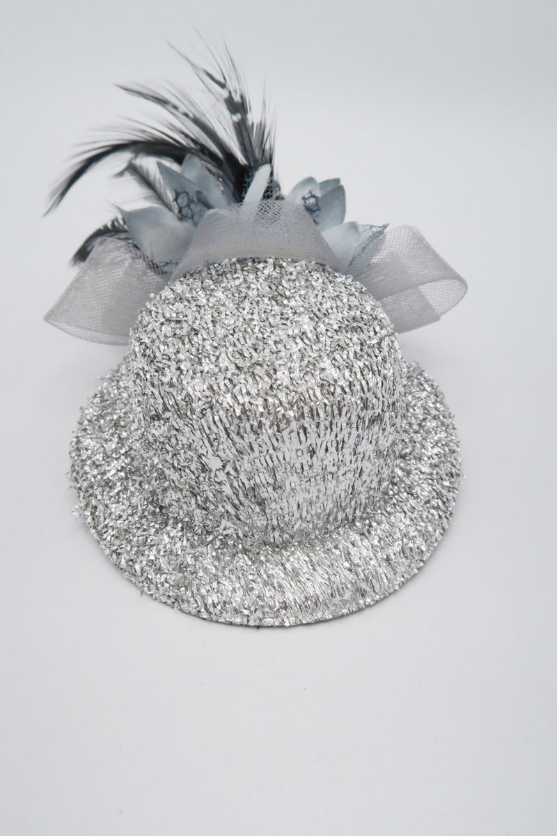 กิ๊ปหนีบผม - Feather & Mesh Flower Fascinator with Hair Pinch Clip