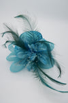 กิ๊ปหนีบผม - Feather & Mesh Flower Fascinator with Hair Pinch Clip